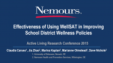 Effectiveness of Using WellSAT in Improving School District Wellness Policies
