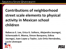 Contributions of Neighborhood Street Scale Elements to Physical Activity in Mexican School Children