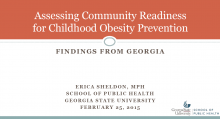 Assessing Community Readiness for Childhood Obesity Prevention: Findings from Georgia